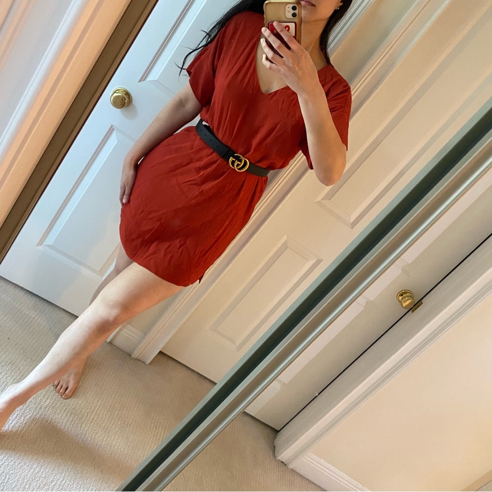 Madewell Slouchy Rust Orange Red Dress - Tunic Shift